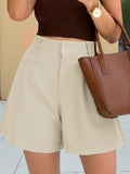 Fashionable Casual High-Waist Loose Straight-Leg Pants Womens Shorts
