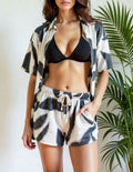 Printed Comfortable Casual Resort Shirt And Shorts Set For Women