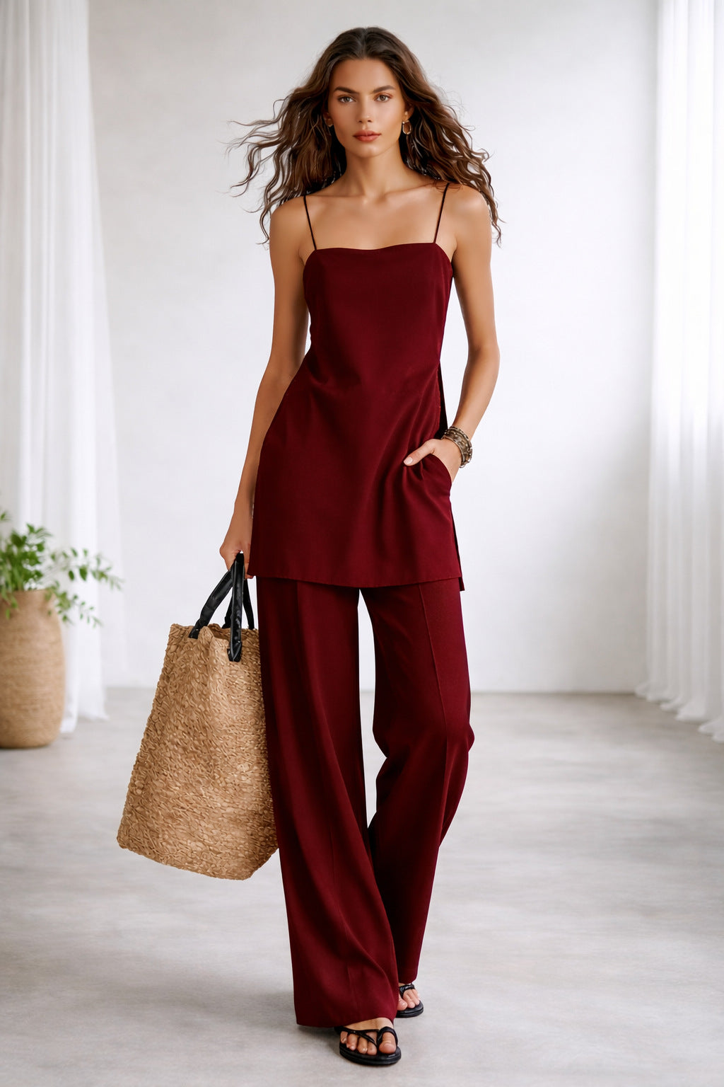 Women's Minimalist Jumpsuit Set Solid Color